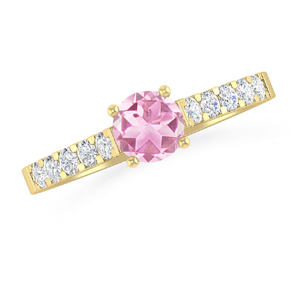 Yellow Gold - Pink Tourmaline