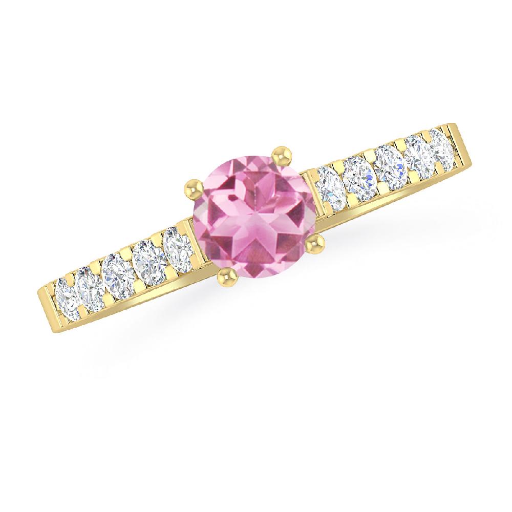 Yellow Gold - Pink Tourmaline