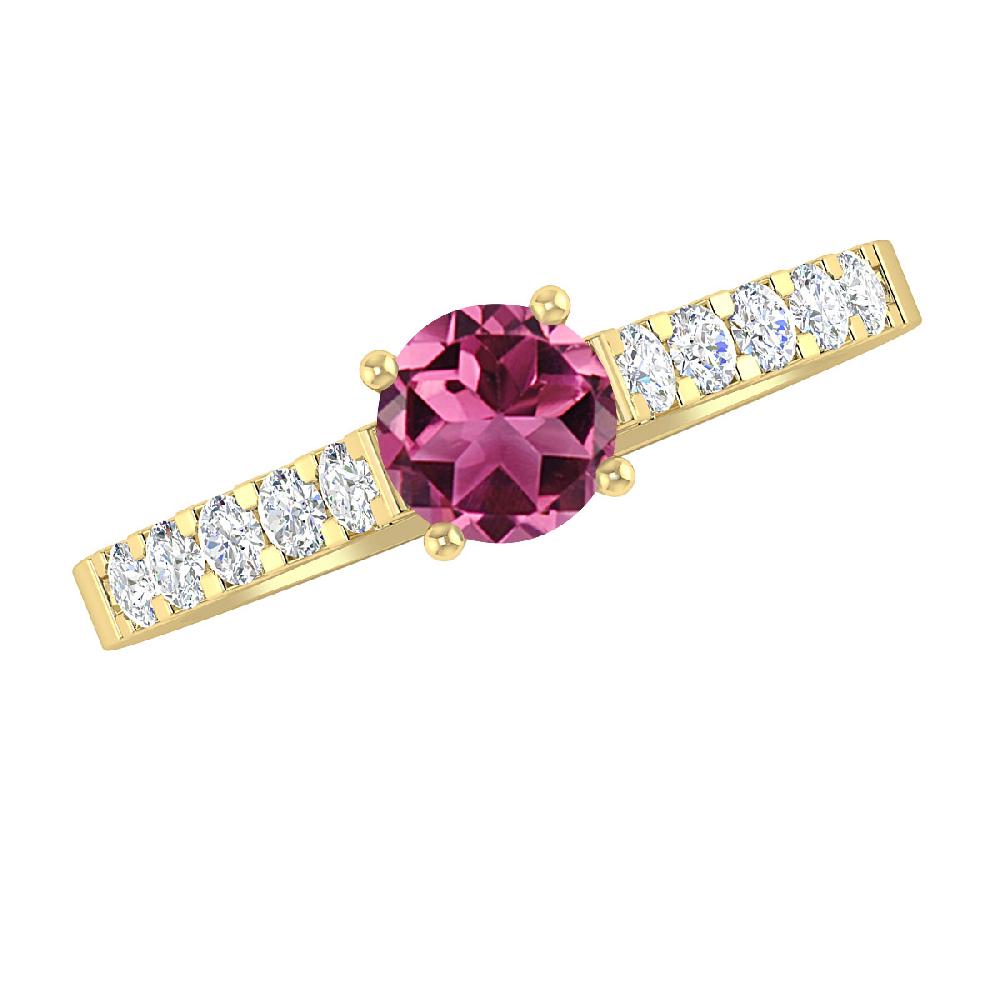 Yellow Gold - Pink Tourmaline