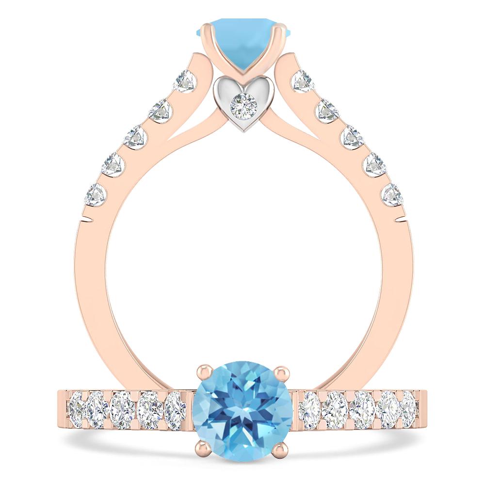 Rose Gold - Blue Topaz