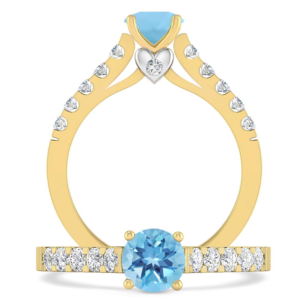 Yellow Gold - Blue Topaz