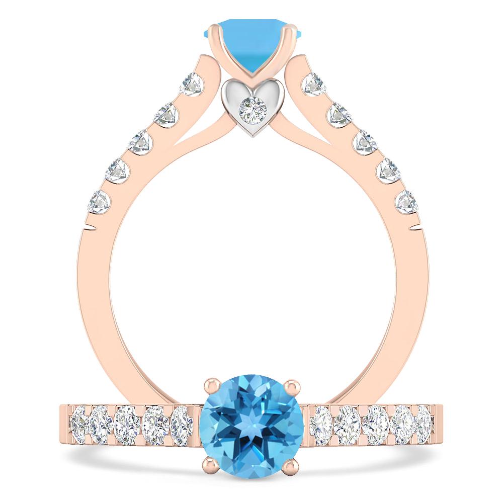 Rose Gold - Blue Topaz