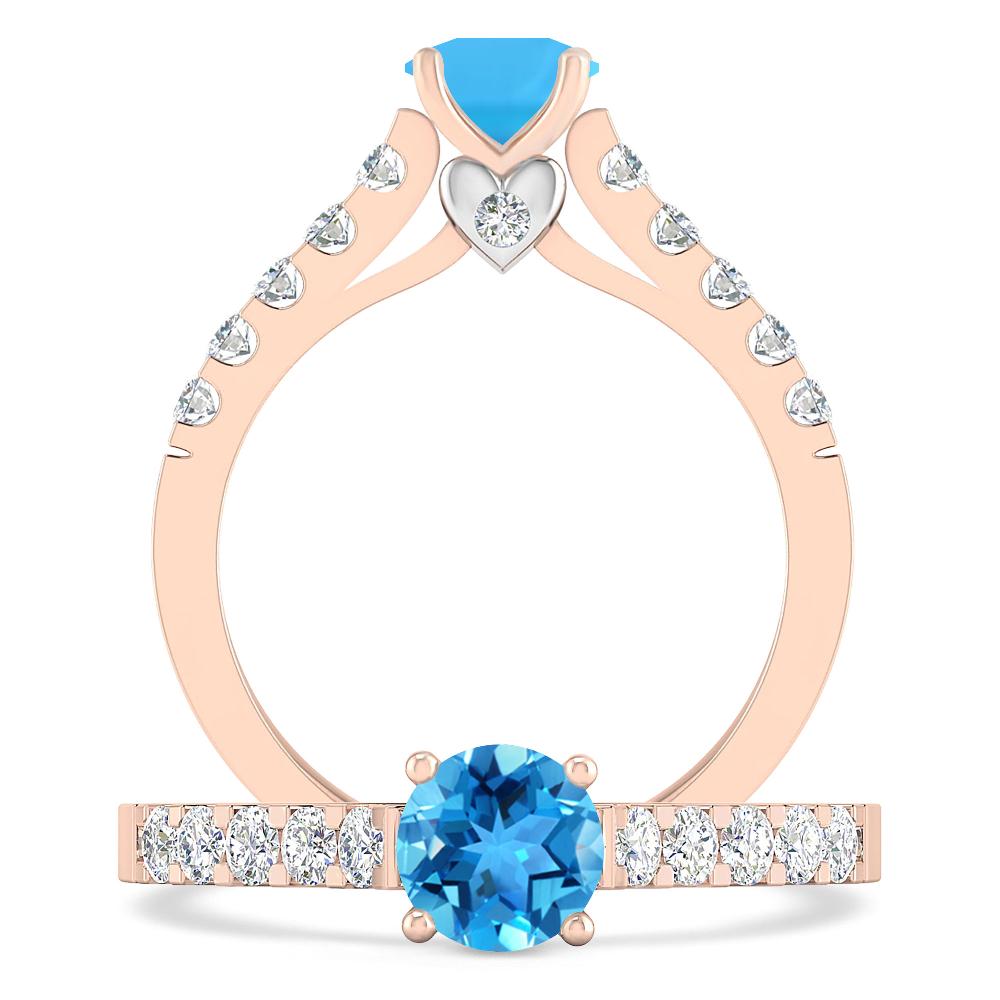 Rose Gold - Blue Topaz