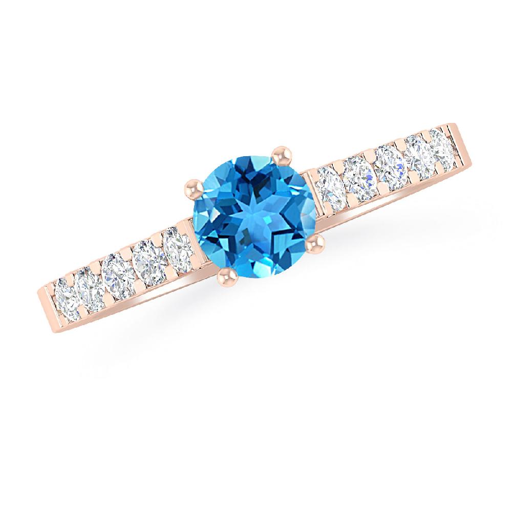 Rose Gold - Blue Topaz