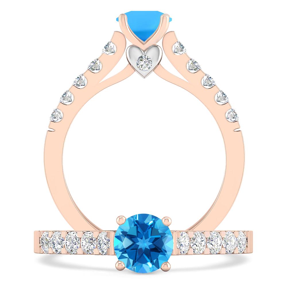 Rose Gold - Blue Topaz