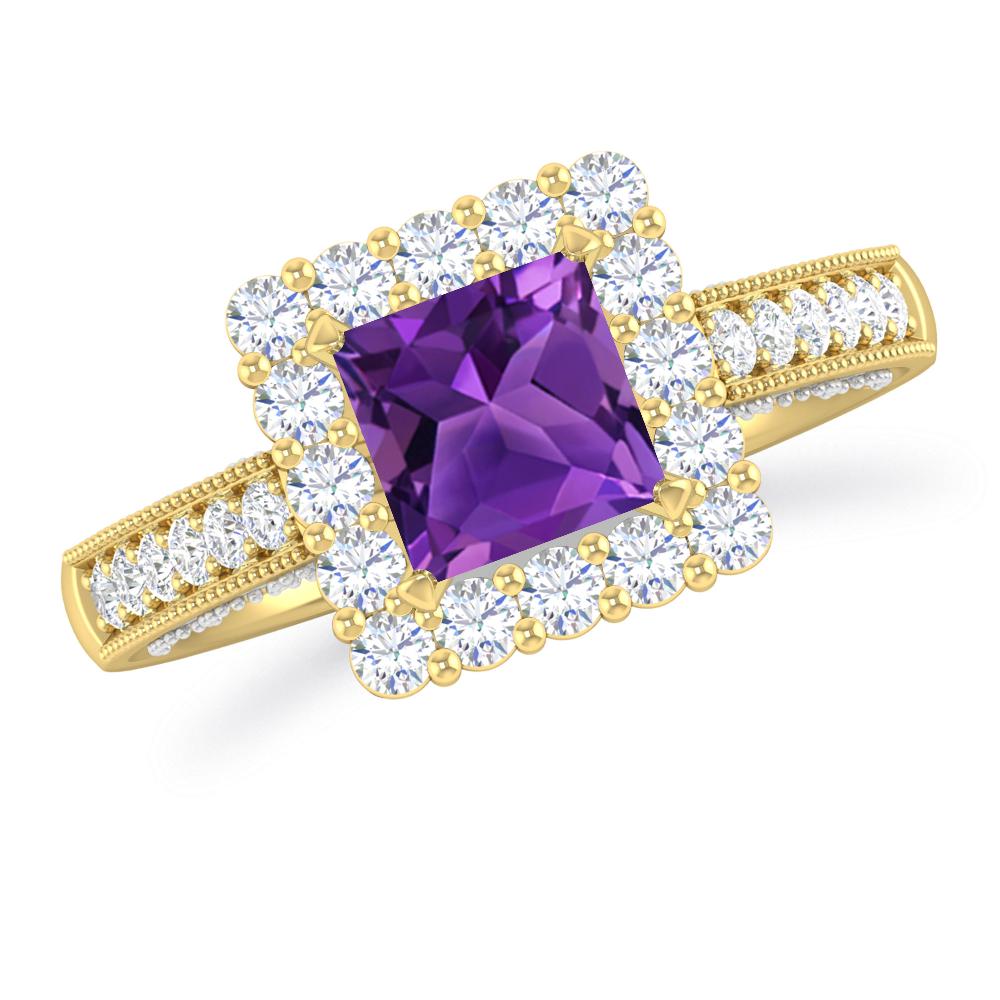 Yellow Gold/White Gold - Amethyst