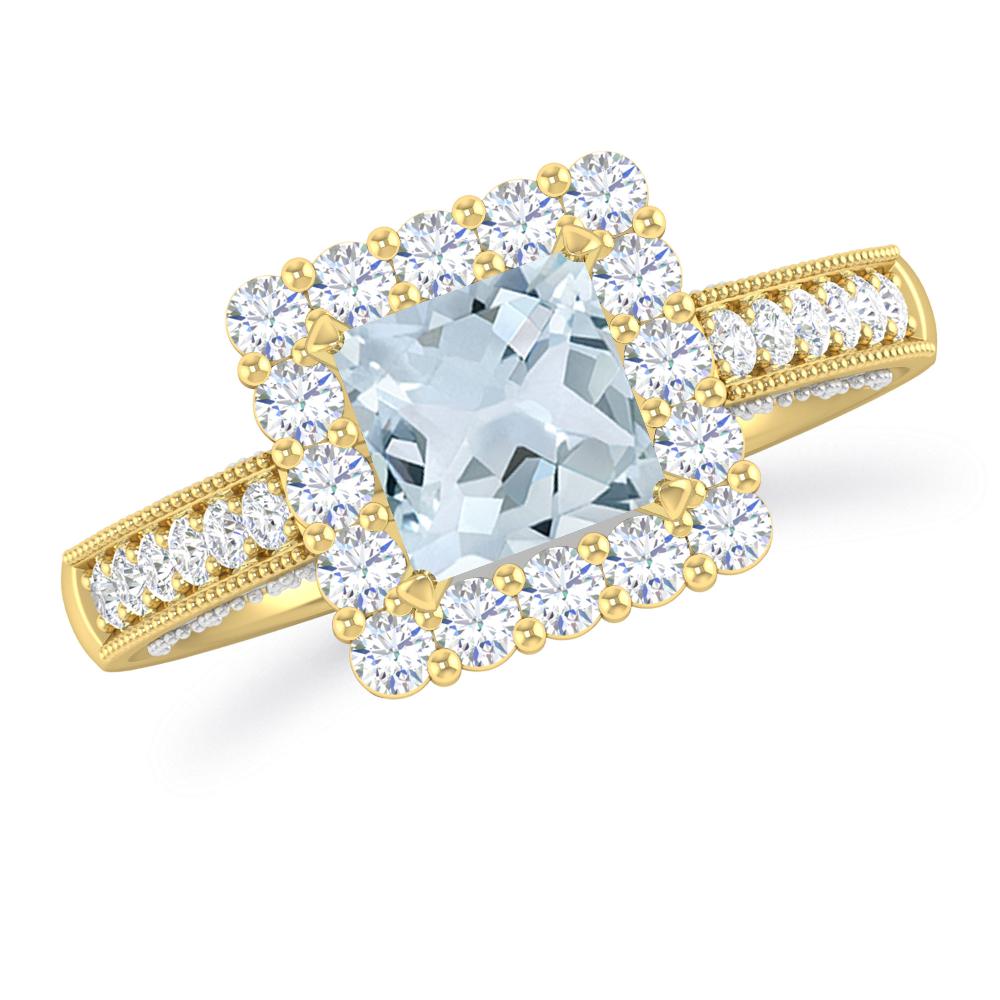 Yellow Gold/White Gold - Aquamarine