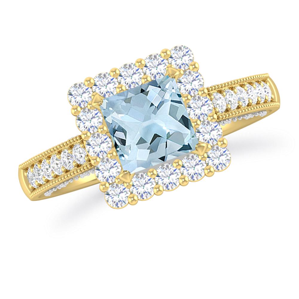 Yellow Gold/White Gold - Aquamarine