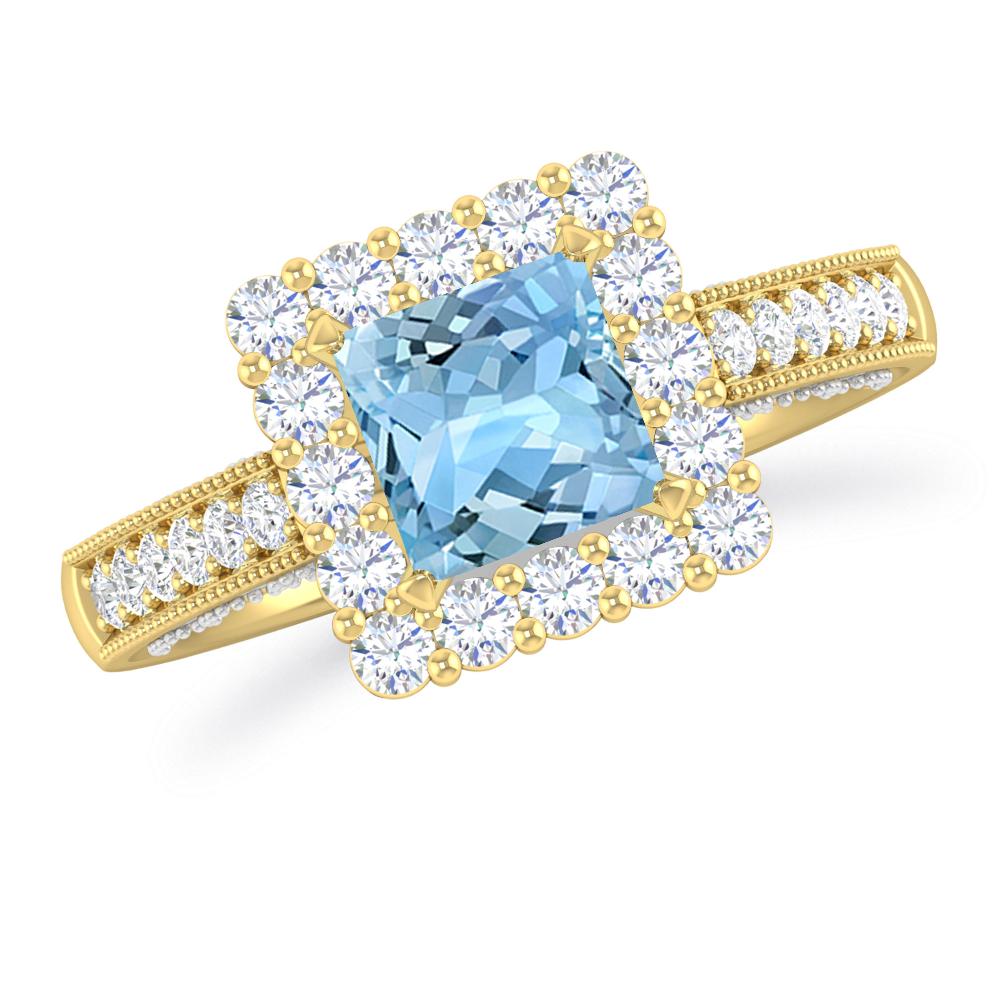 Yellow Gold/White Gold - Aquamarine