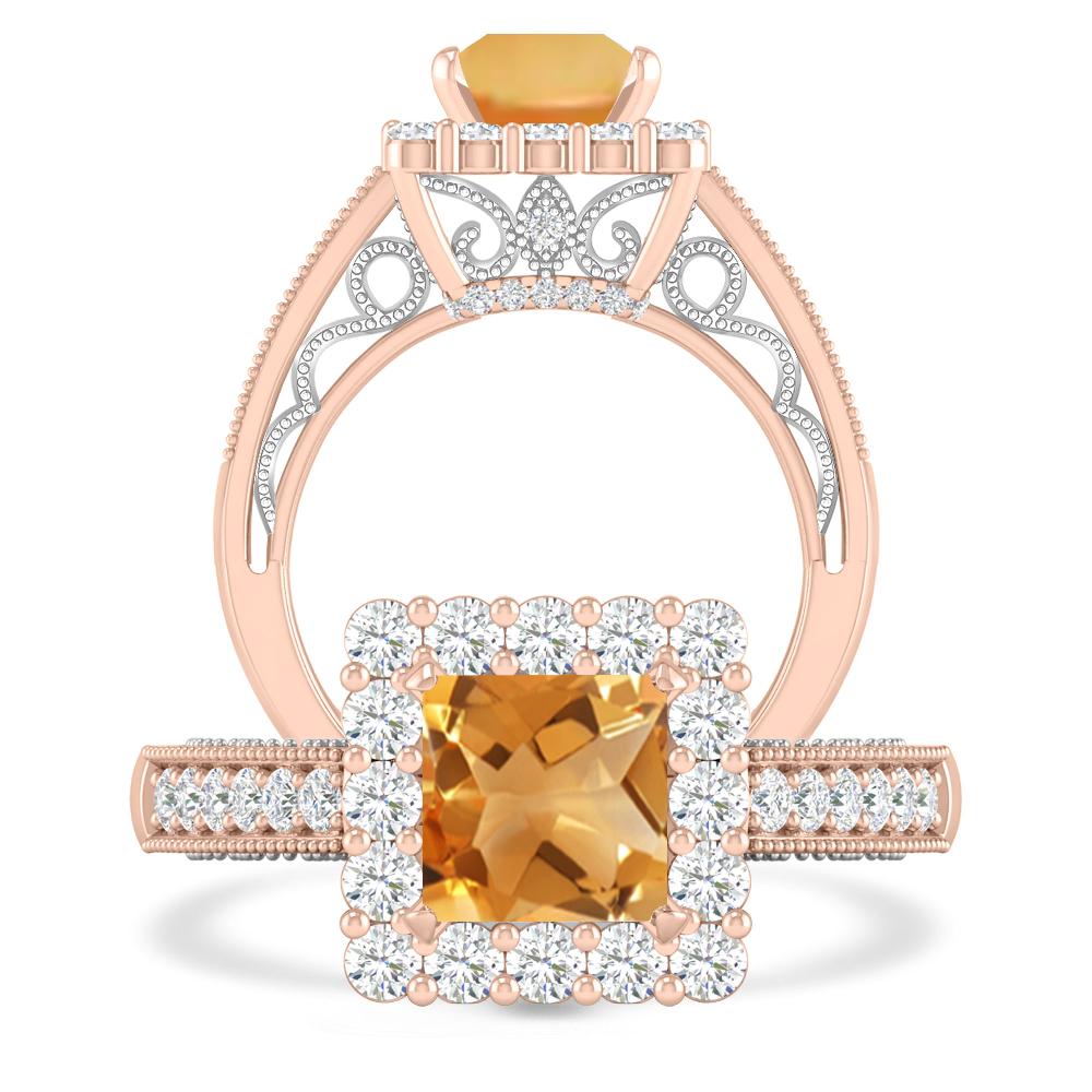 Rose Gold/White Gold - Citrine