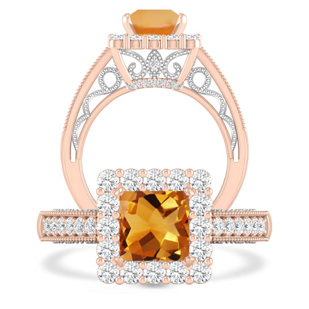 Rose Gold/White Gold - Citrine