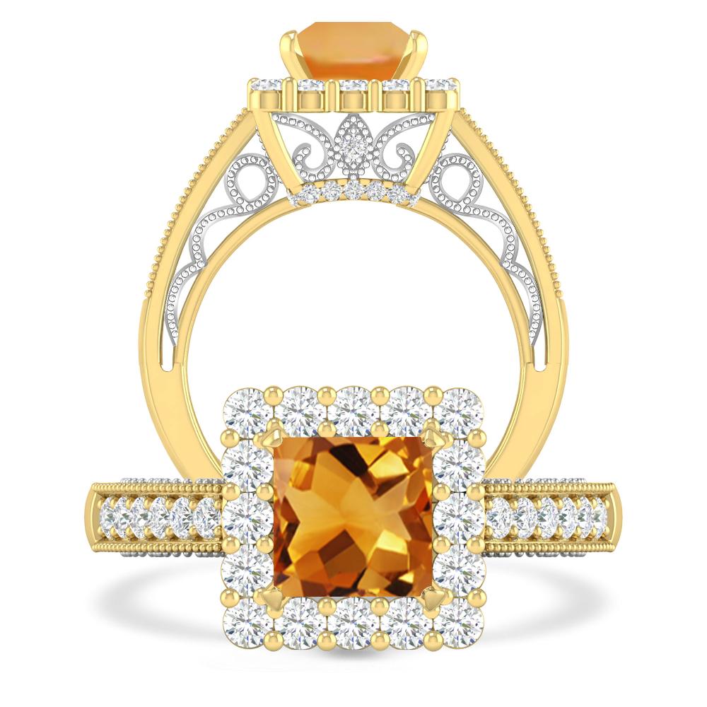 Yellow Gold/White Gold - Citrine