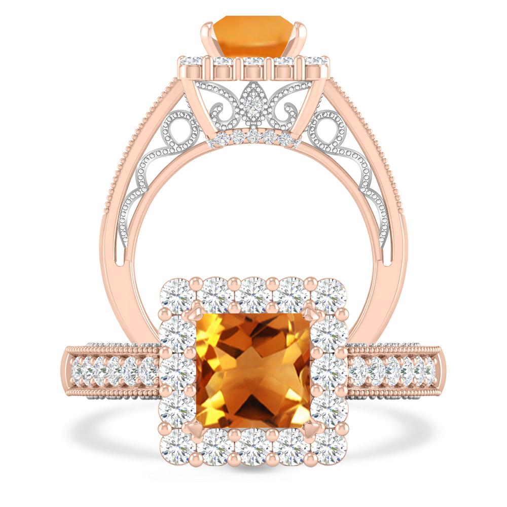 Rose Gold/White Gold - Citrine