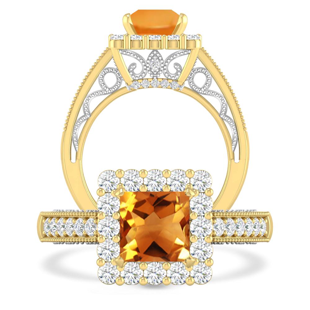 Yellow Gold/White Gold - Citrine