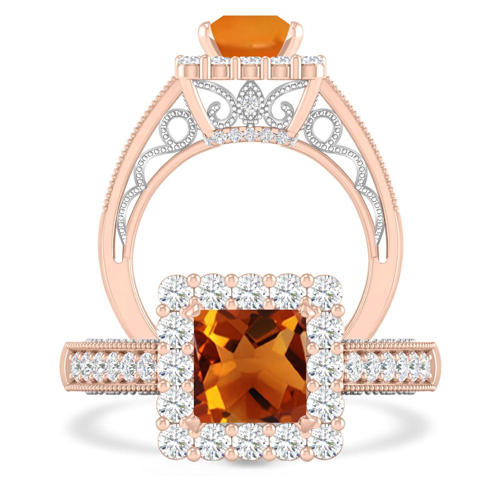 Rose Gold/White Gold - Citrine