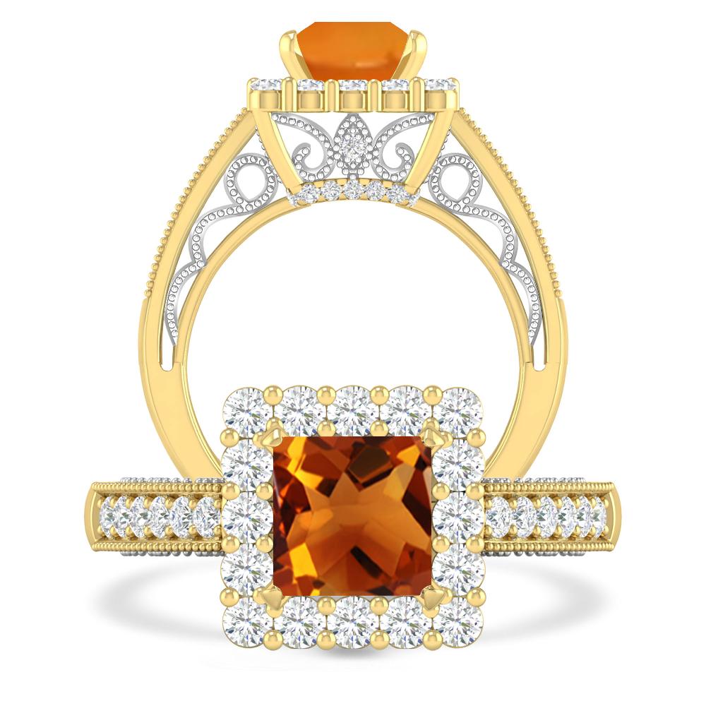 Yellow Gold/White Gold - Citrine