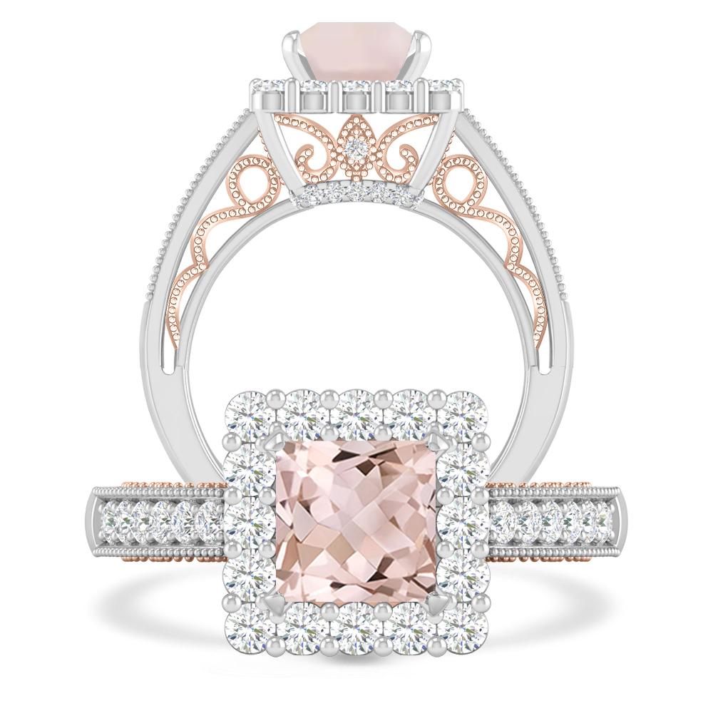 White Gold/Rose Gold - Morganite