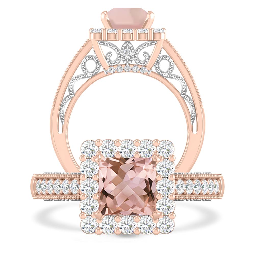 Rose Gold/White Gold - Morganite