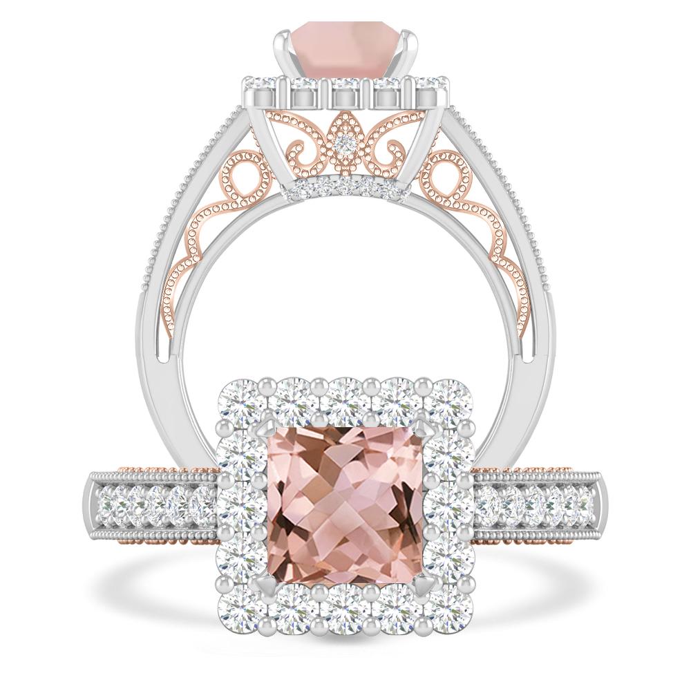 White Gold/Rose Gold - Morganite