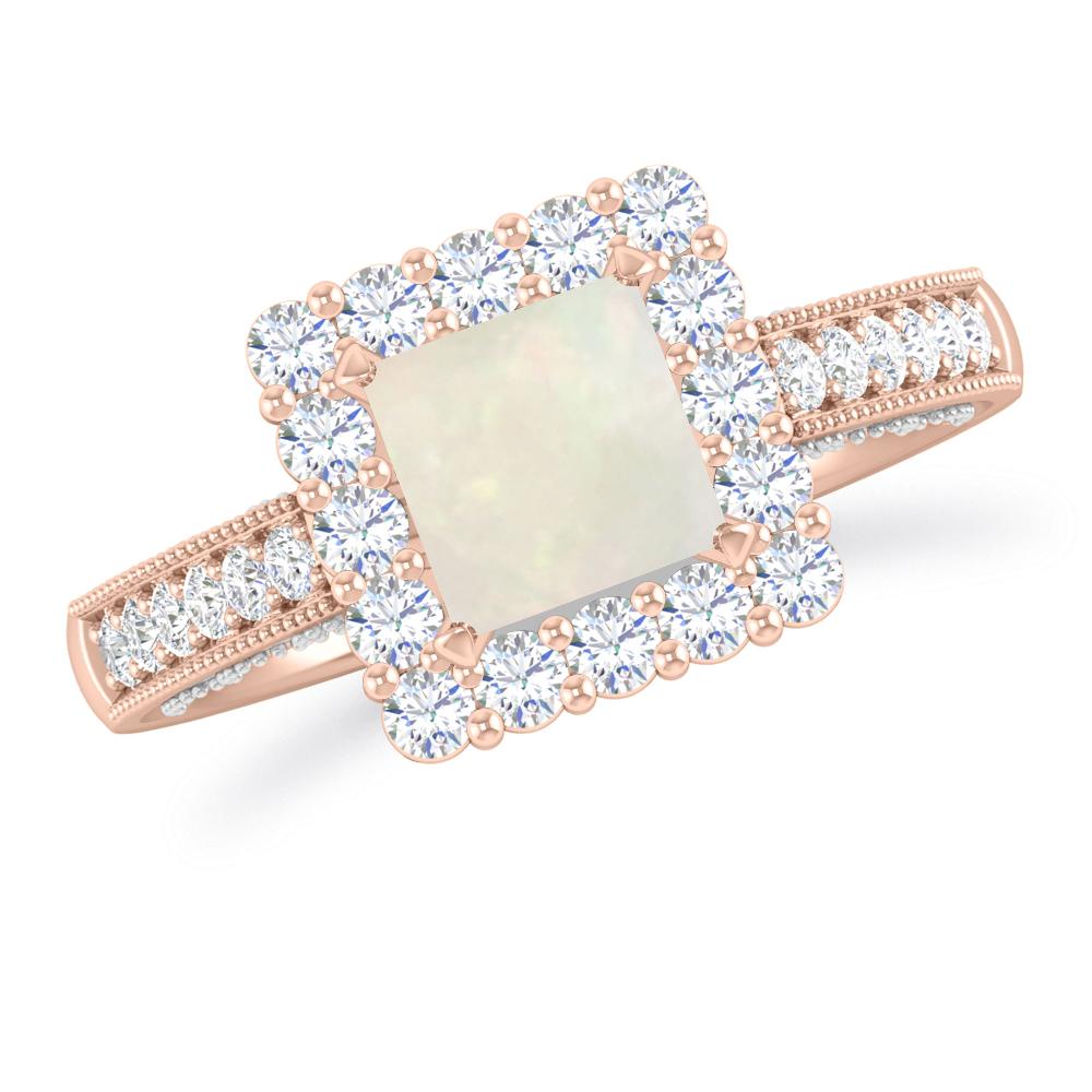 Rose Gold/White Gold - Opal