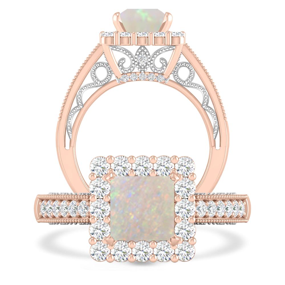 Rose Gold/White Gold - Opal