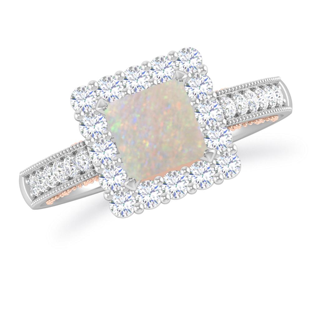 White Gold/Rose Gold - Opal