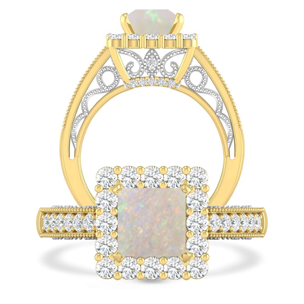 Yellow Gold/White Gold - Opal