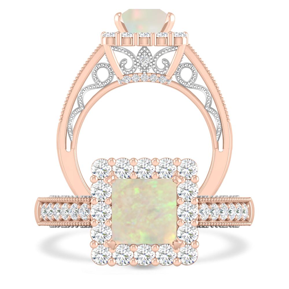 Rose Gold/White Gold - Opal