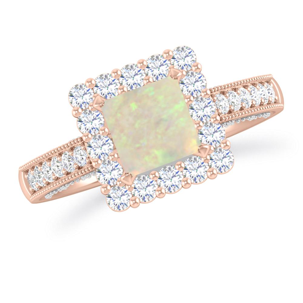 Rose Gold/White Gold - Opal