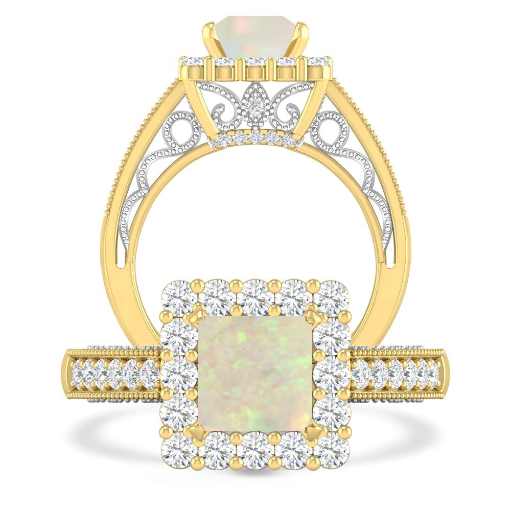 Yellow Gold/White Gold - Opal