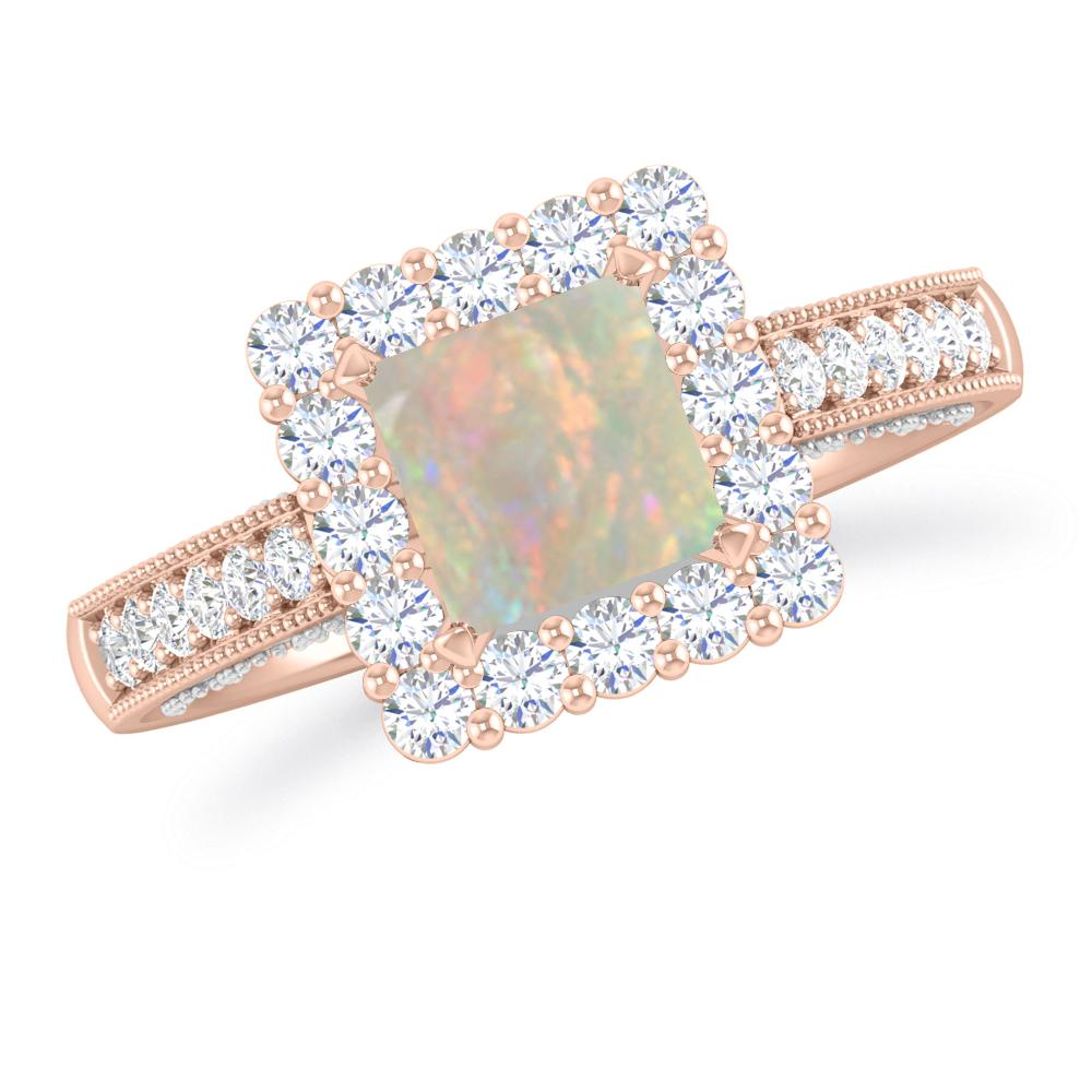 Rose Gold/White Gold - Opal