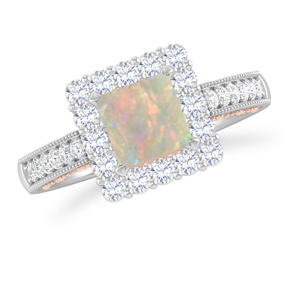 White Gold/Rose Gold - Opal