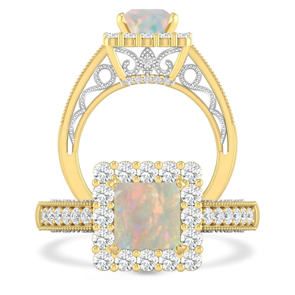 Yellow Gold/White Gold - Opal