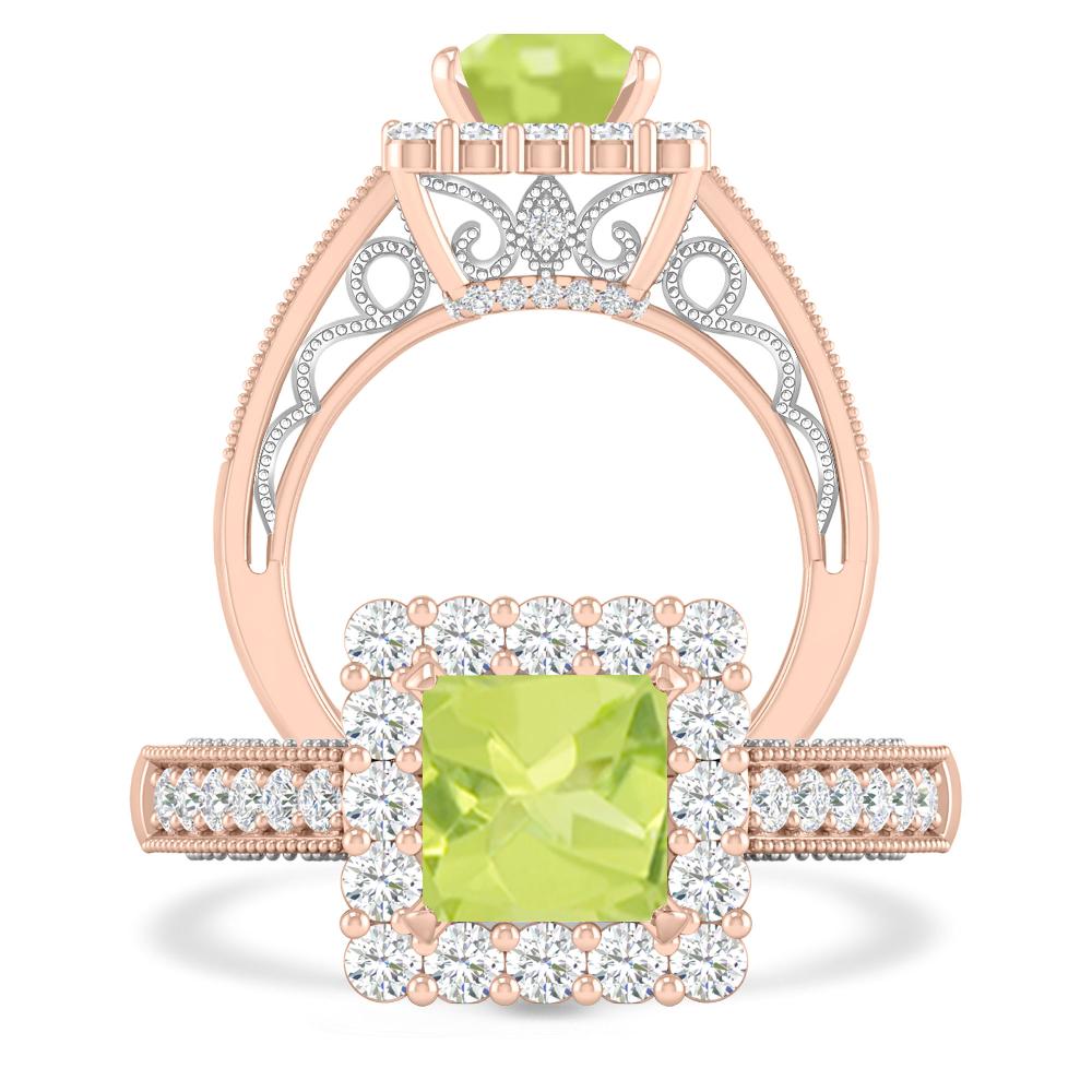 Rose Gold/White Gold - Peridot