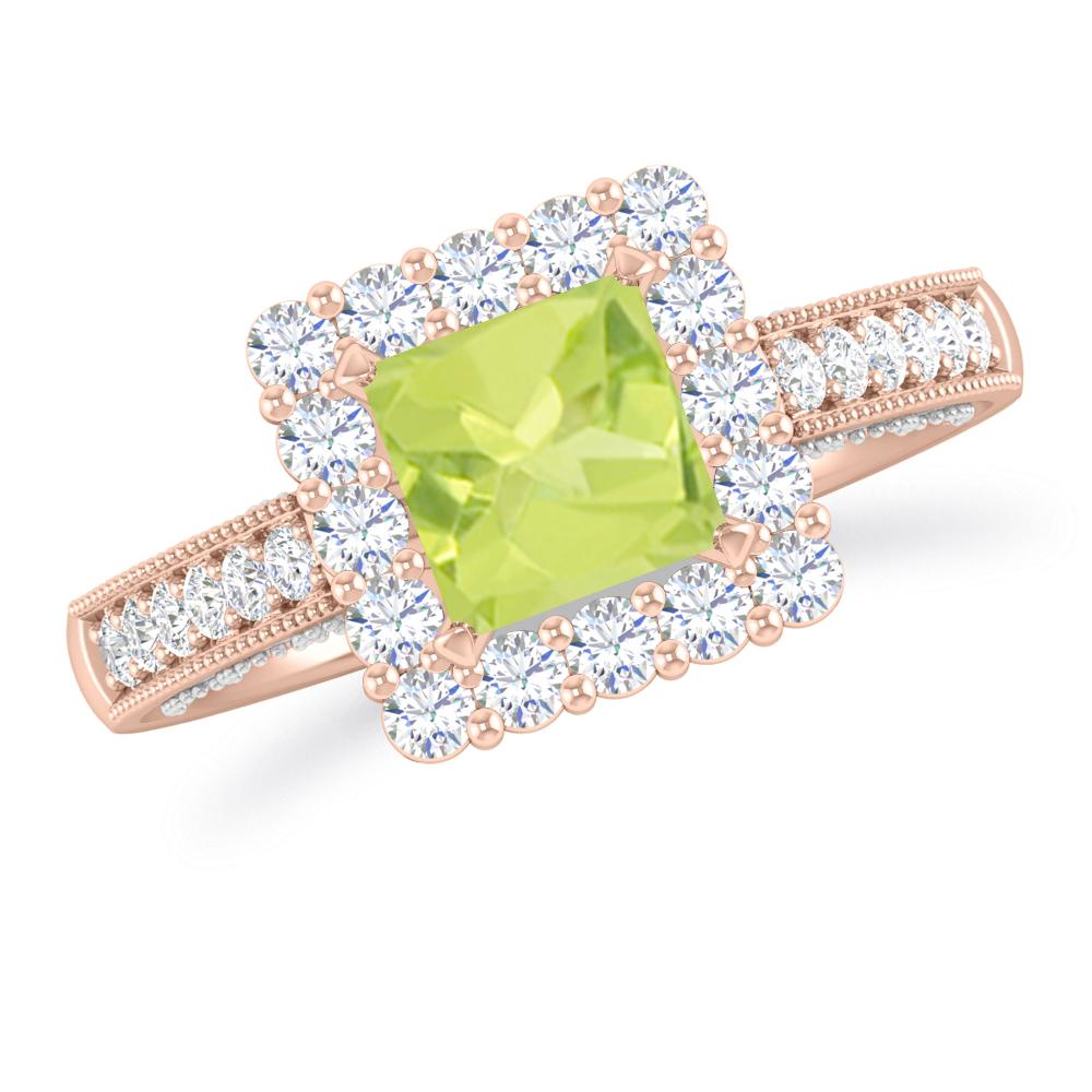 Rose Gold/White Gold - Peridot