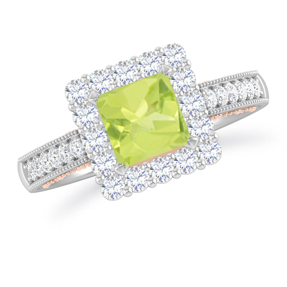 White Gold/Rose Gold - Peridot