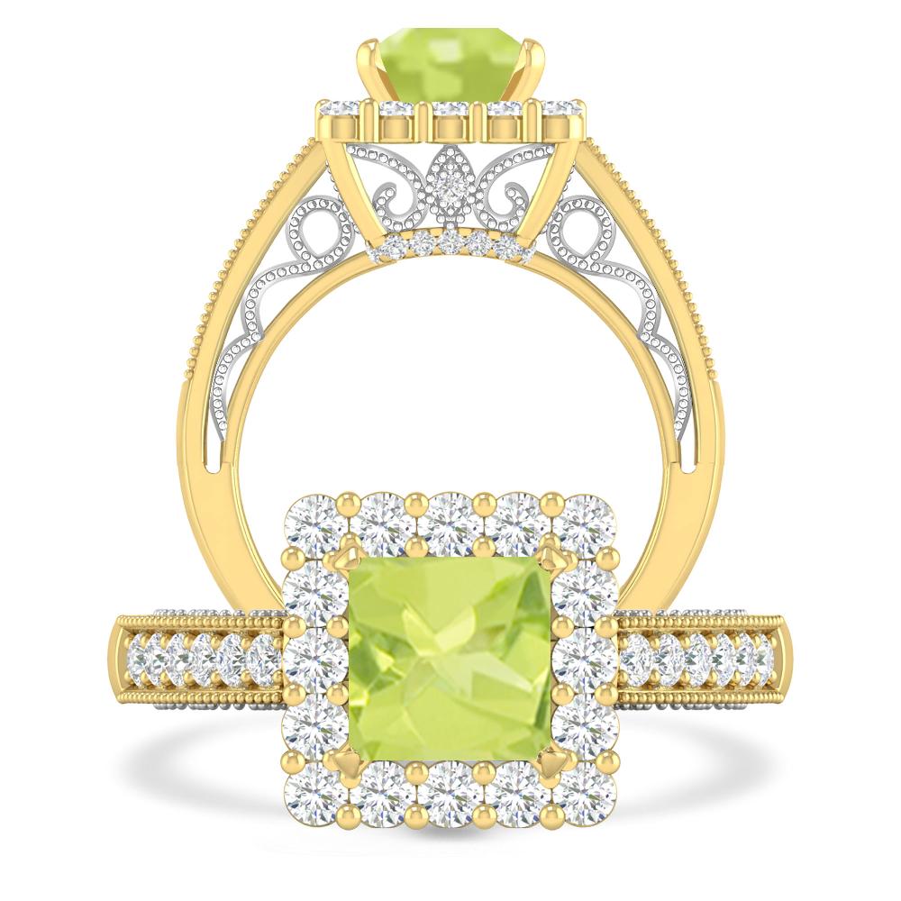 Yellow Gold/White Gold - Peridot