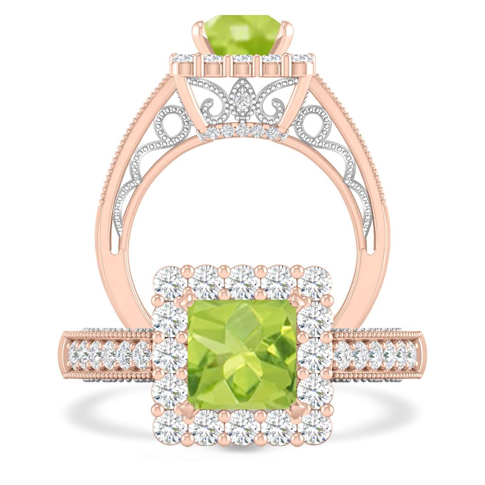 Rose Gold/White Gold - Peridot