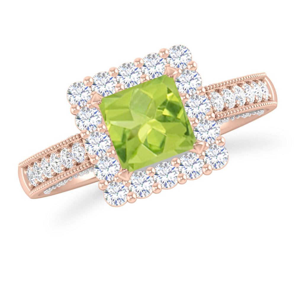 Rose Gold/White Gold - Peridot