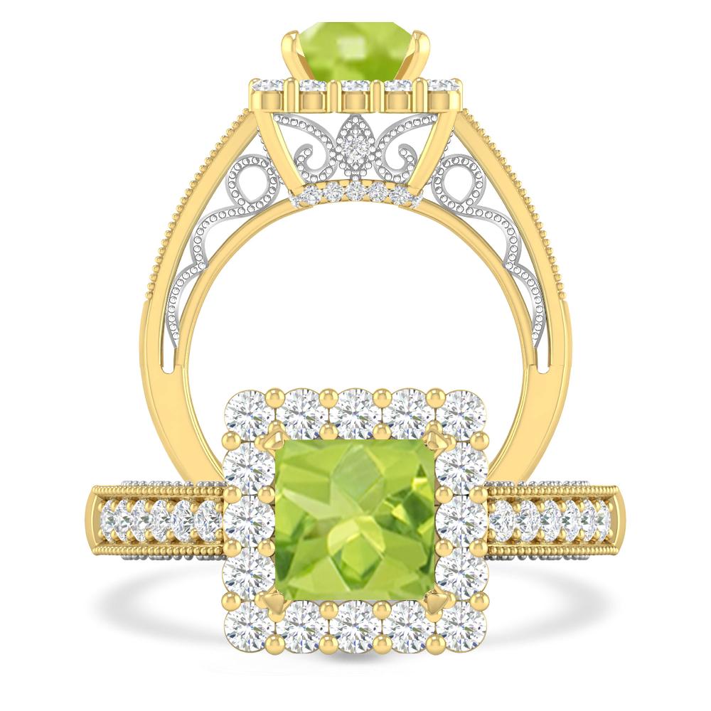 Yellow Gold/White Gold - Peridot