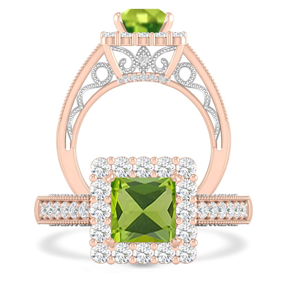 Rose Gold/White Gold - Peridot