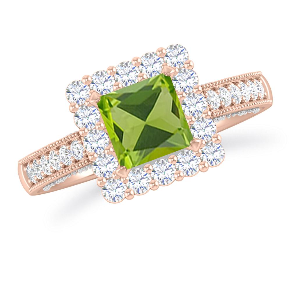 Rose Gold/White Gold - Peridot