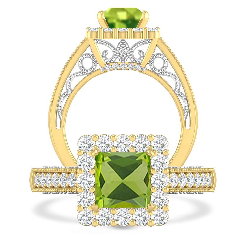 Yellow Gold/White Gold - Peridot