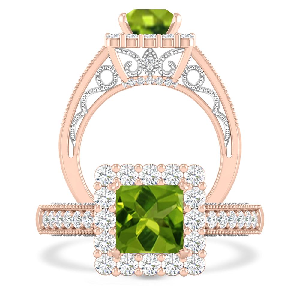 Rose Gold/White Gold - Peridot