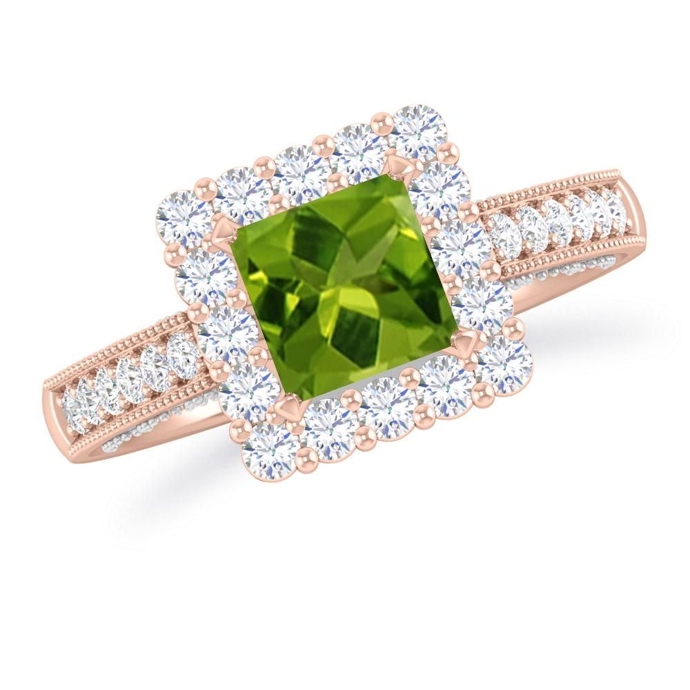 Rose Gold/White Gold - Peridot