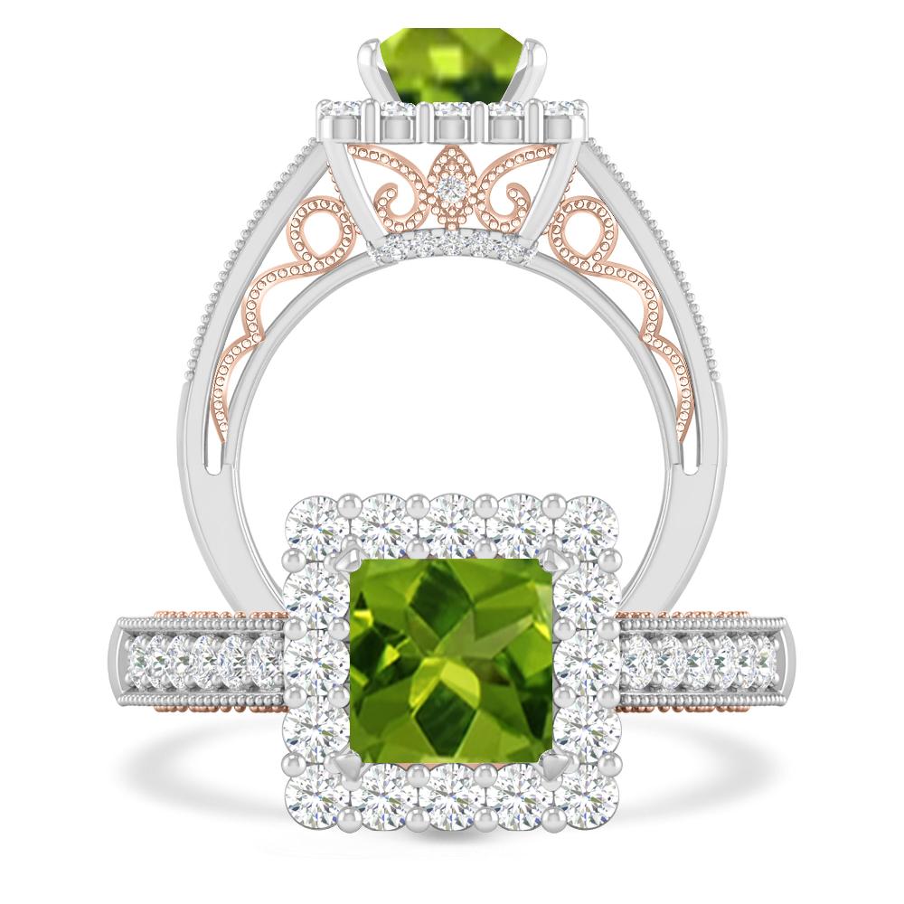 White Gold/Rose Gold - Peridot