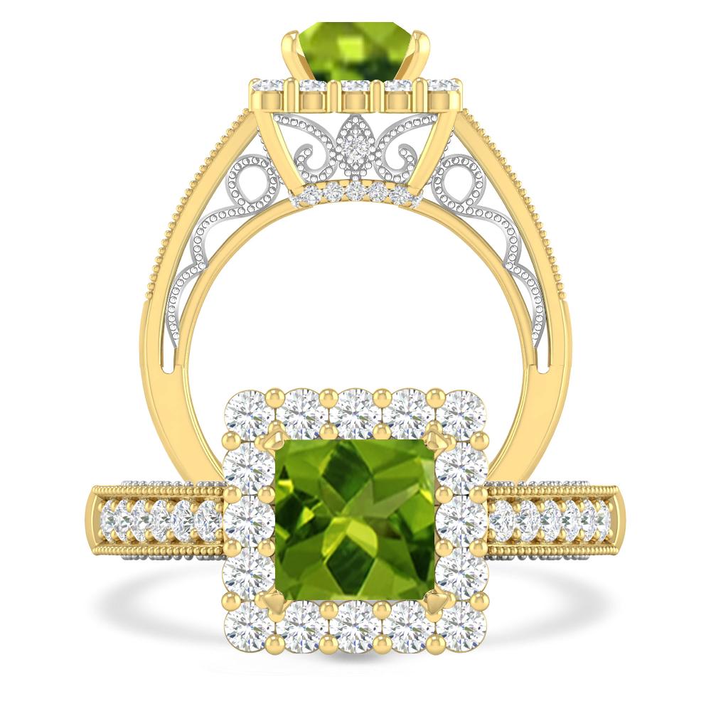 Yellow Gold/White Gold - Peridot