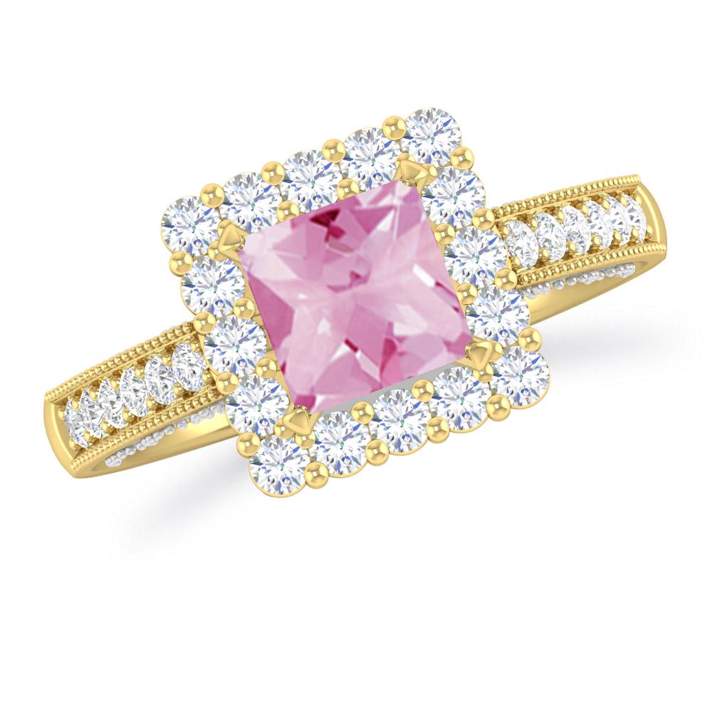 Yellow Gold/White Gold - Pink Tourmaline