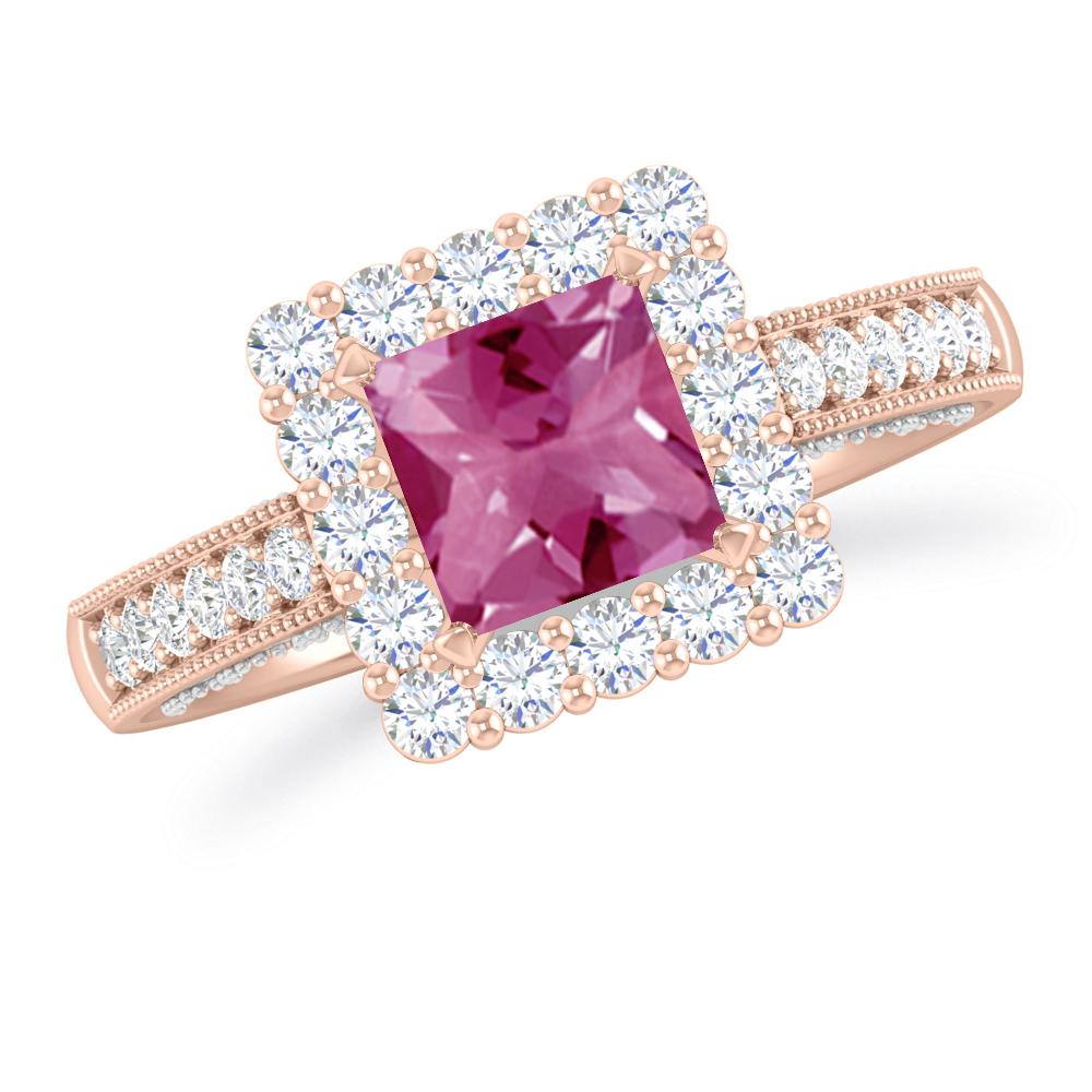 Rose Gold/White Gold - Pink Tourmaline