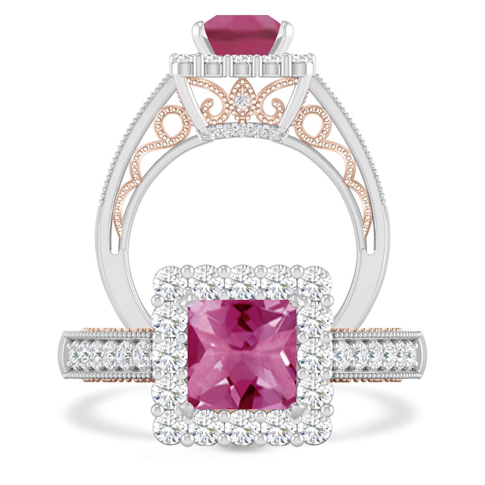 White Gold/Rose Gold - Pink Tourmaline